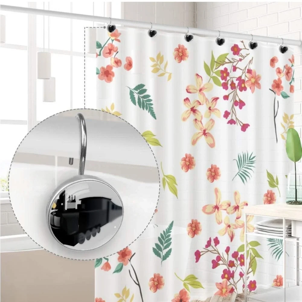 Steam Engine Shower Curtain Rustic Old Train w/12 Train Hooks 70 Inches Long